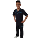 TRAJE DE QUIROFANO CUELLO V CAB UTAN ENF VIVOS TURQUEZA LOGO Y NOMBRE AMB