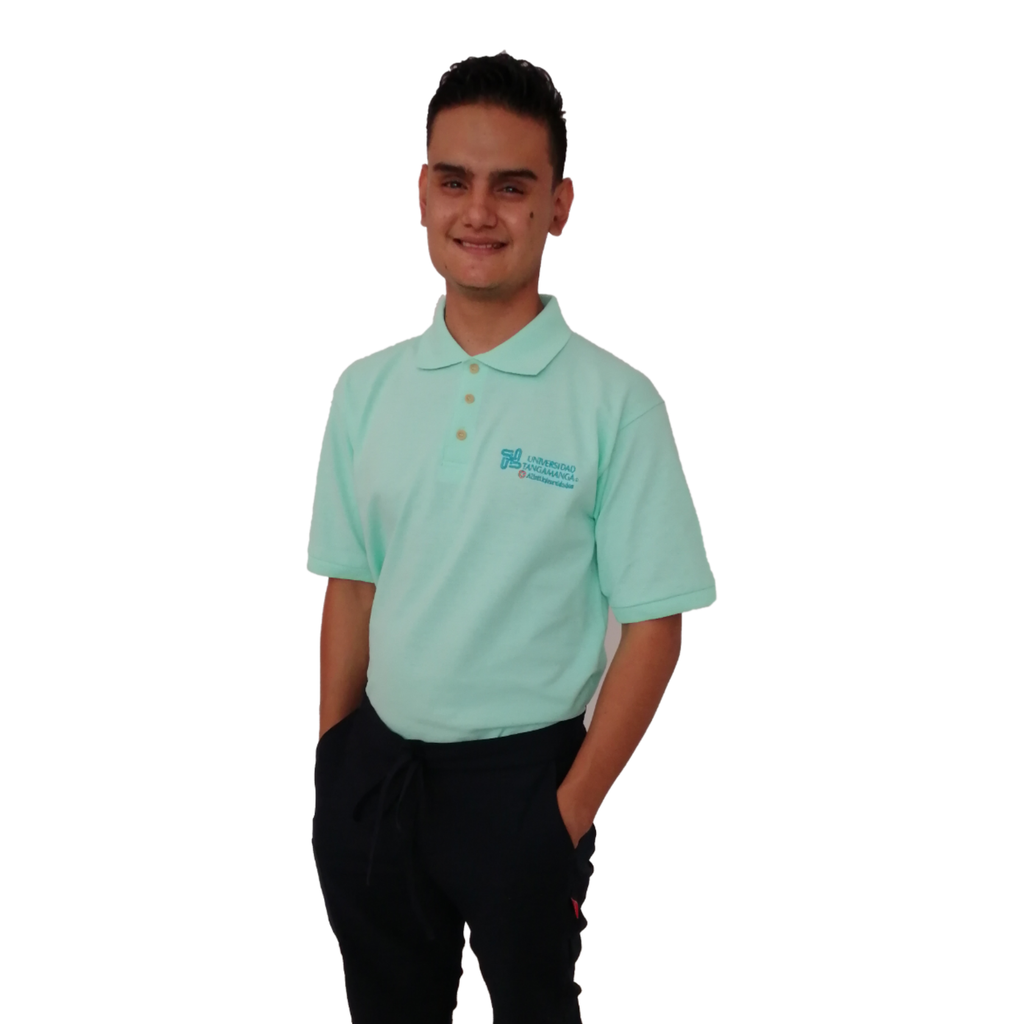 PLAYERA UTAN NUTRICION POLO YAZBECK VERDE AGUA CABALLERO CON LOGO PIQUE