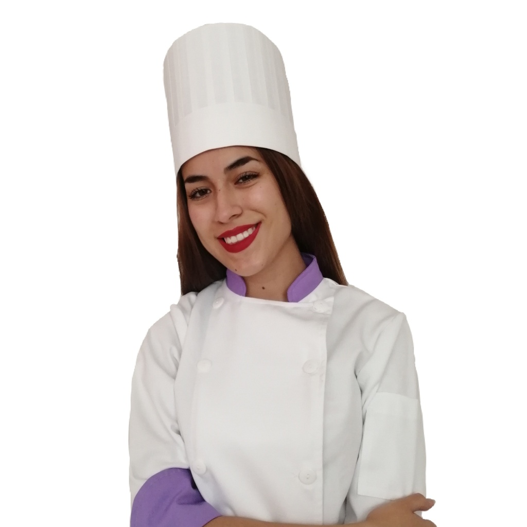 GORRO CHEF ALFORZADO BLANCO ATS