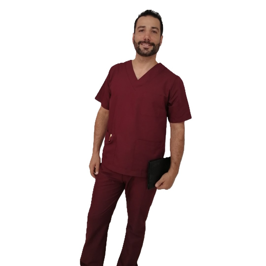 [TQCVCVLPVN2XCFTLB_____] TRAJE DE QUIRÓFANO CUELLO V CABALLERO VLP (XXCH, VINO)