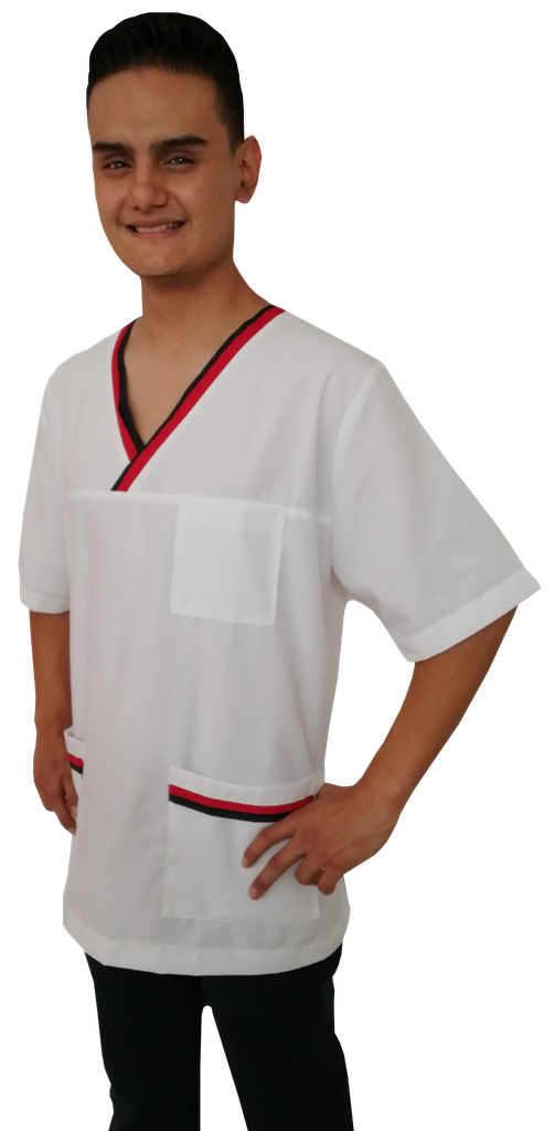 TRAJE DE QUIRÓFANO  CUELLO V CRUZ ROJA CABALLERO BTE HUA
